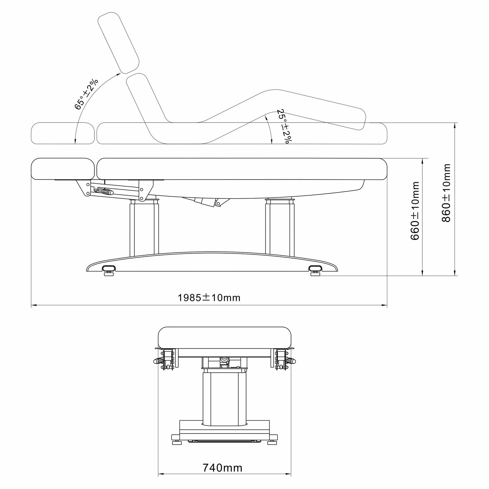 Stationary massage table Gemini Flex HEAT So Skin K429 Gray