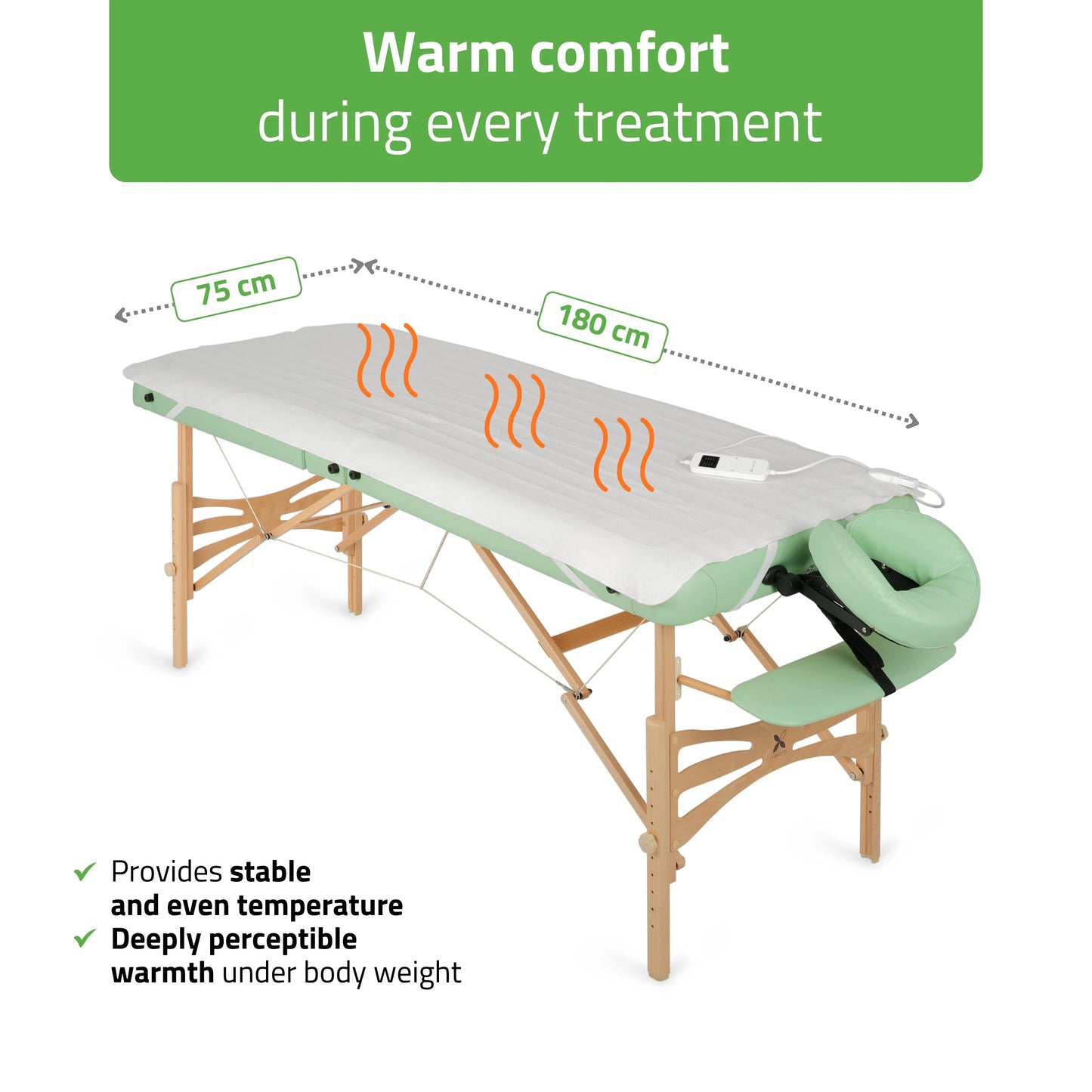 Elektrische Wärmematte für Massageliege, 75×180 cm