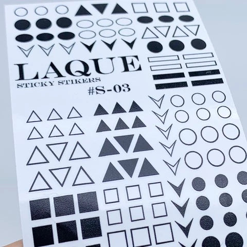 Nail art slaideri dizains #S-03 BLACK, līmīgas uzlīmes