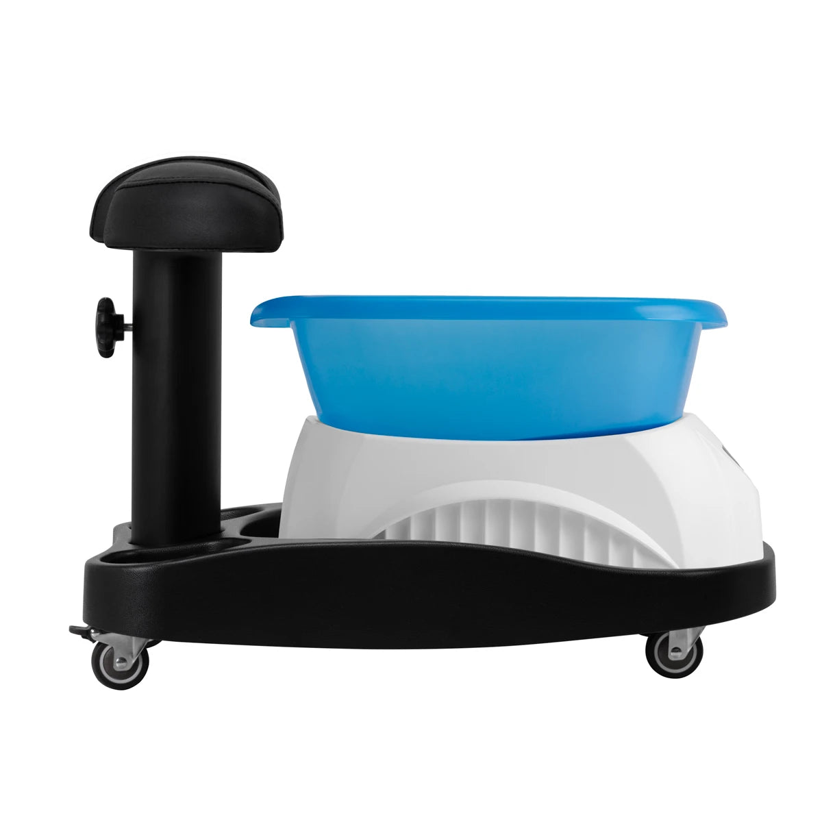 Azzurro shower tray with massager and black trolley