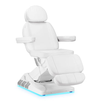 Kosmetoloģijas krēsls - kušete SILLON LUXury ar pedāļiem, 3 motori, balts