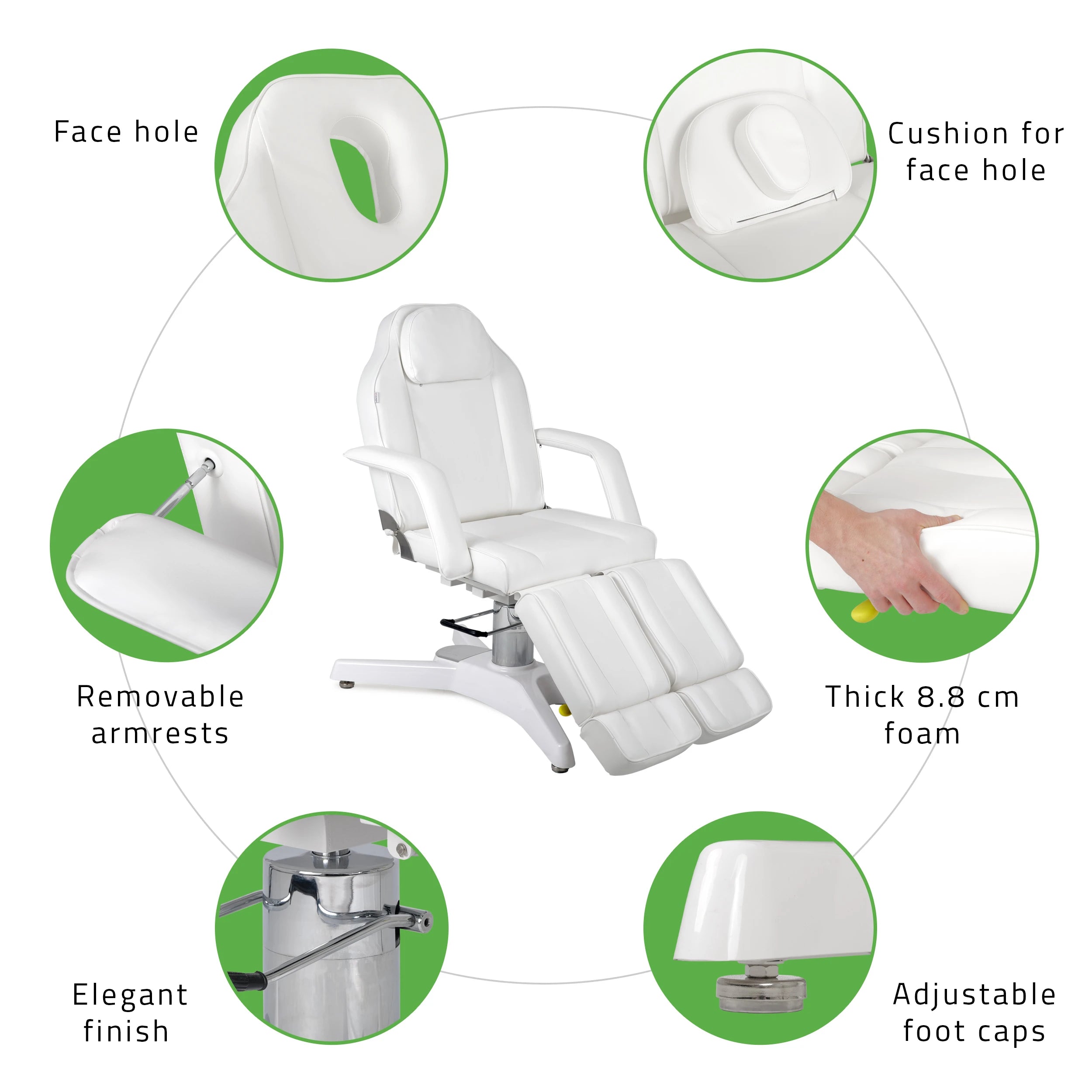 MAX Bianco hydraulinen hoitotuoli pneumaattisella säädöllä