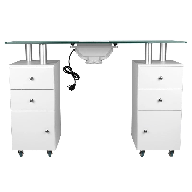 Cosmetic desk glass 317 white with an absorber