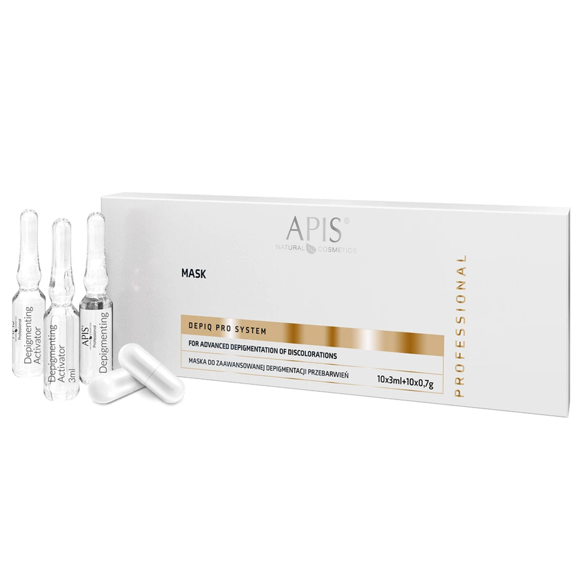 APIS DEPIQ PRO SYSTEM Mask for advanced depigmentation of hyperpigmentation, 10x3ml + 10x0.7g