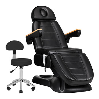 Komplekts - Kosmetoloģijas krēsls - kušete SILLON LUX 273b, melns + krēsls 304