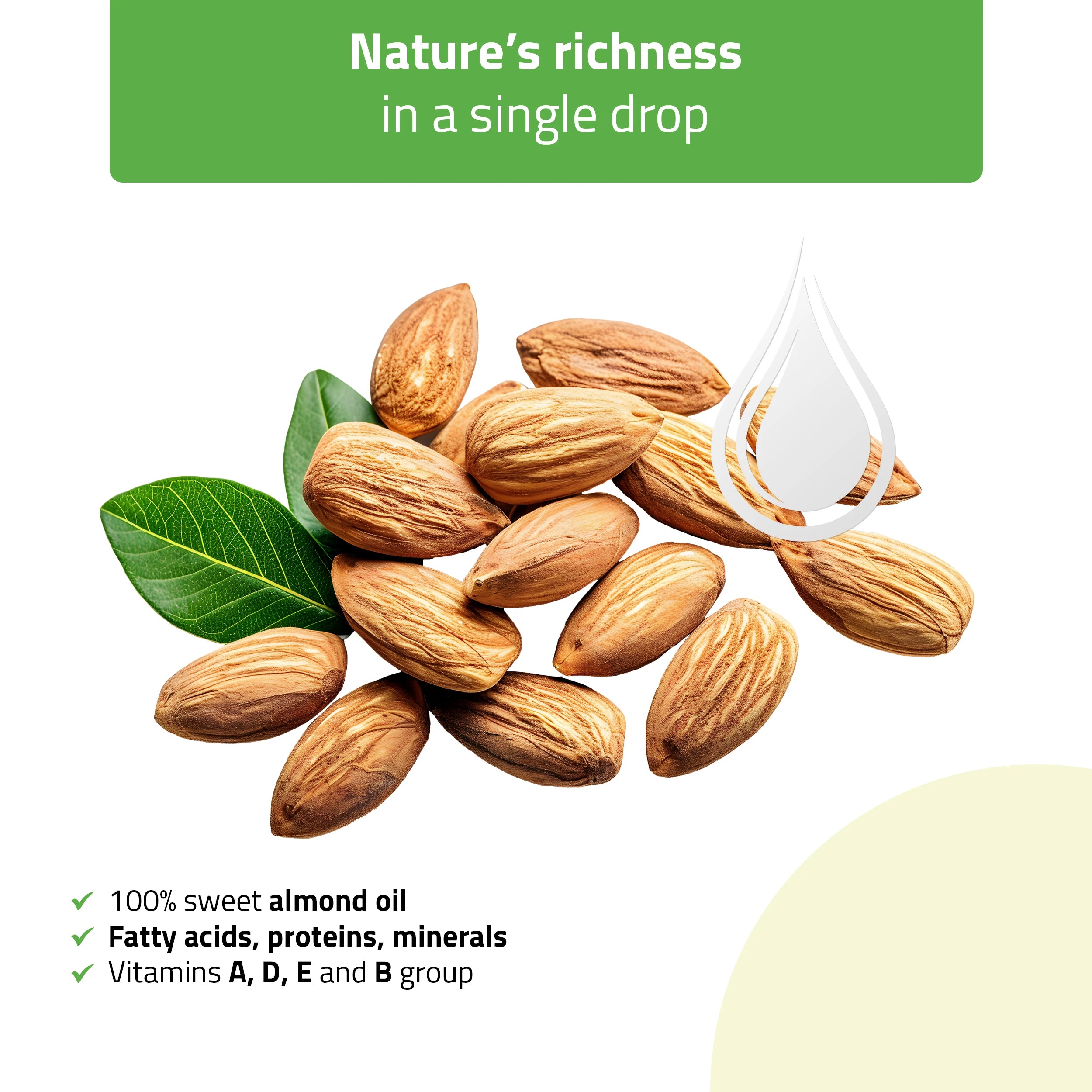 Masāžas eļļa Sweet Almond Nature, 100 ml ar pipeti