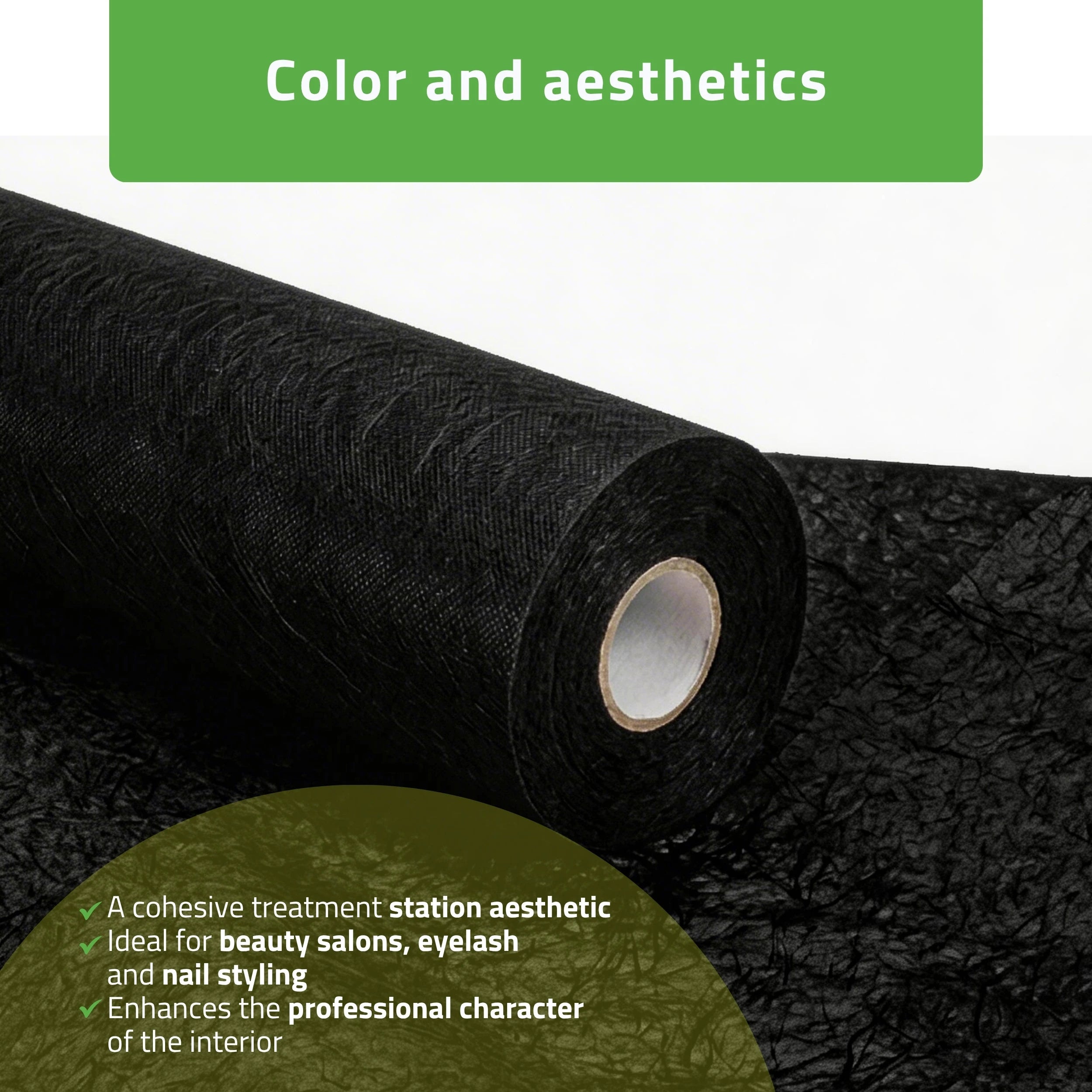 Non-woven medical roll sheet 60 cm x 50 m 18g/m2, black