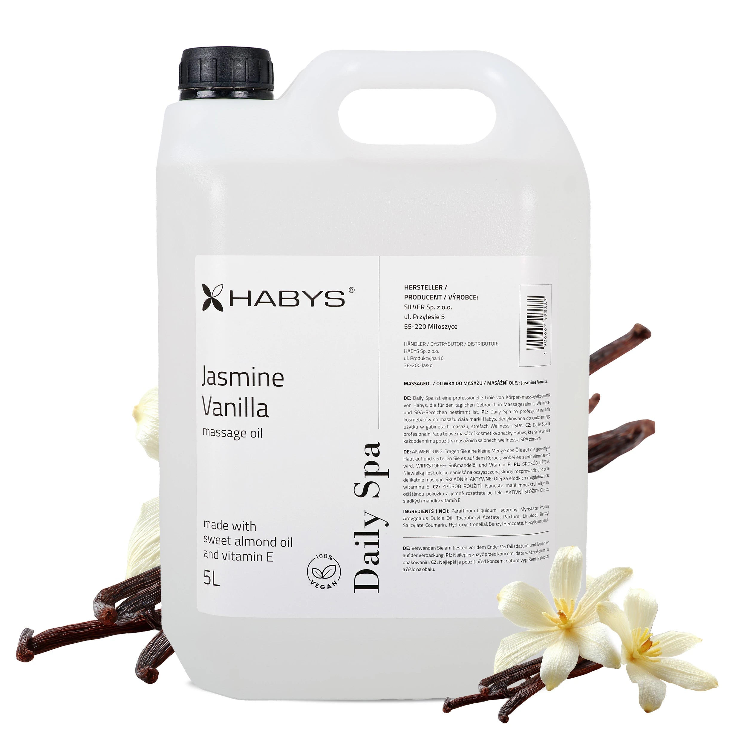 Massage oil Daily Spa Jasmine Vanilla HABYS 5000 ml