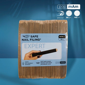 Staleks Maināmie divpusējie faili papmAm koka pamatne EXPERT 22, 80/100 grit, 50 gab.