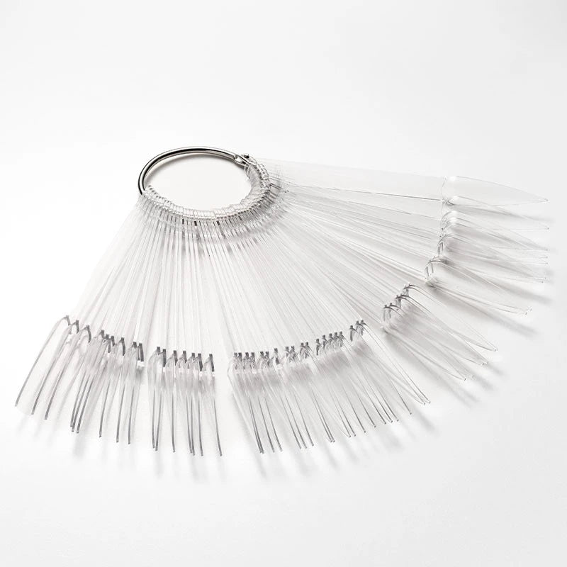 Almond Gel Polish Color Display Palette, Clear, 50 pcs
