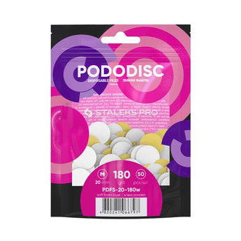 Disposable white files on soft foam layer for pedicure disc PODODISC M EXPERT 180 grit (50 pcs)