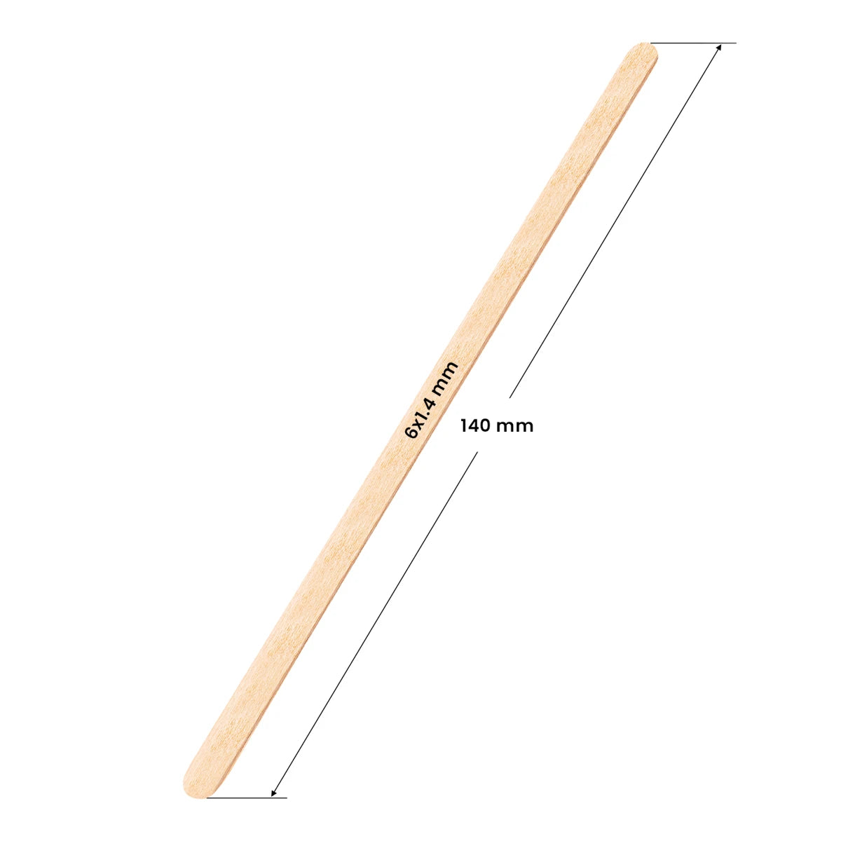 Disposable wooden waxing spatulas 14x0,5cm (100pcs.)