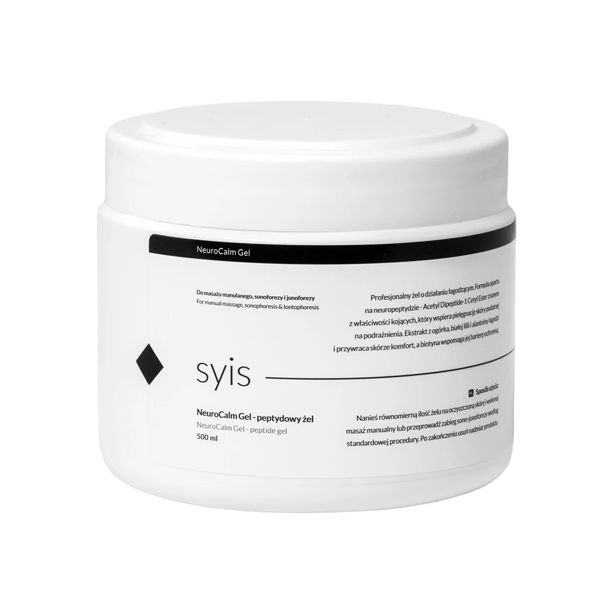 SYIS NeuroCalm Gel, Peptidgel für manuelle Massage, Sonophorese und Iontophorese, 500 ml