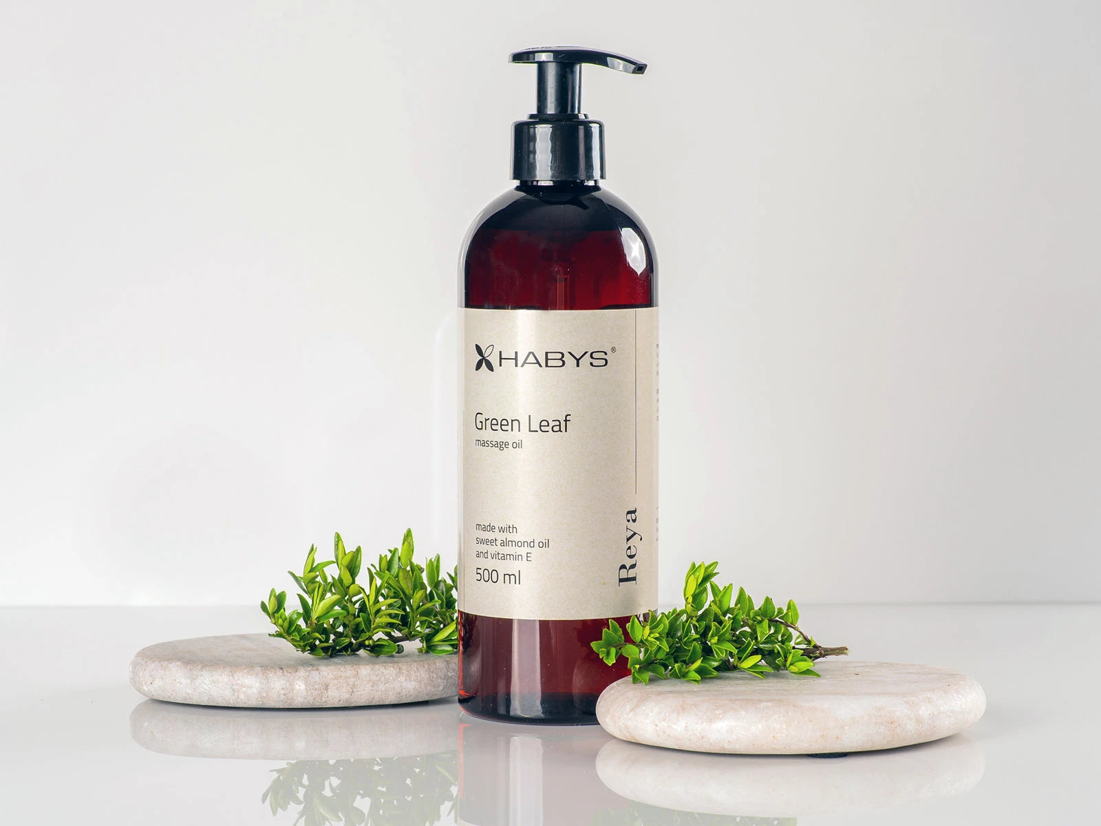 Massage Oil, Green Leaf, HABYS 500 ml