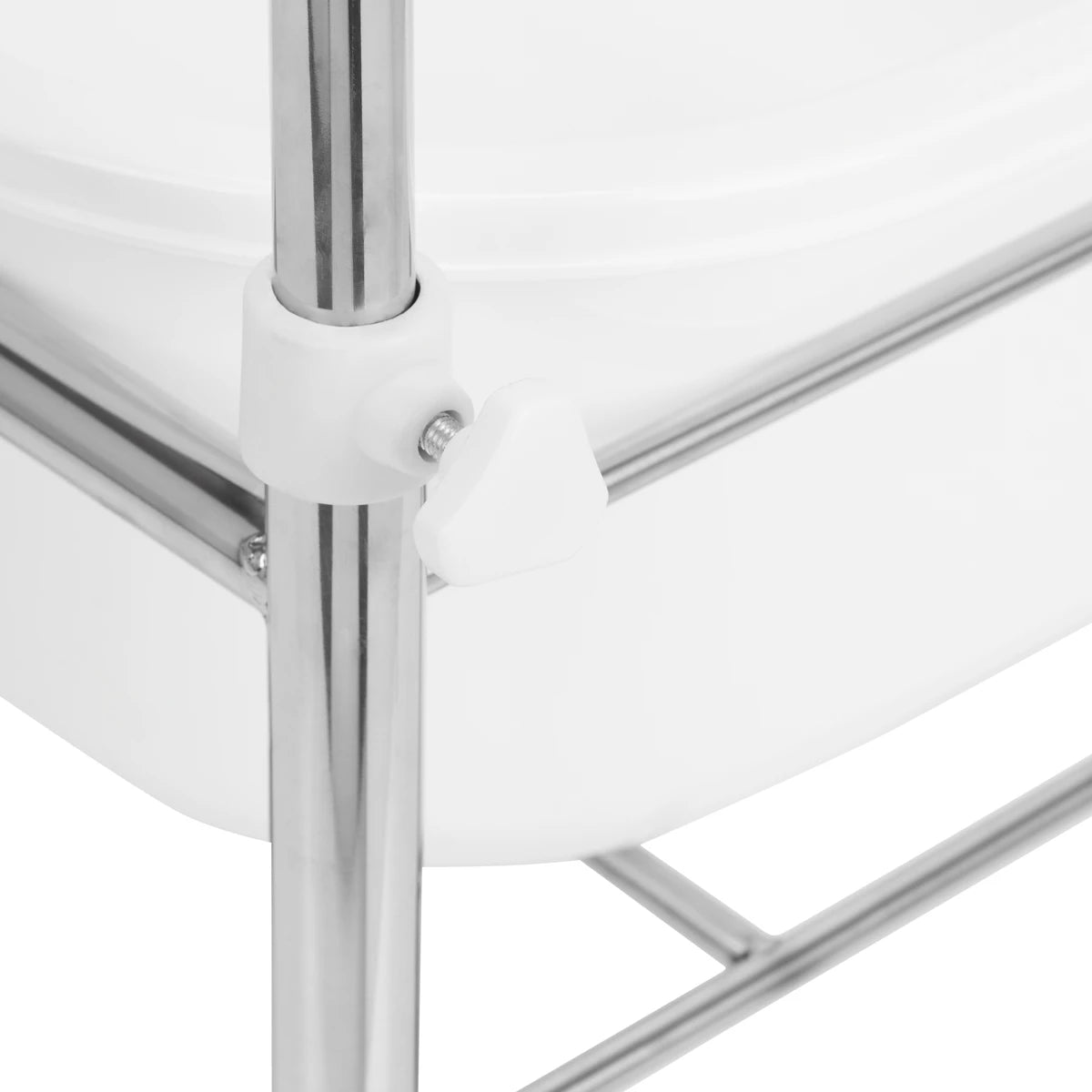 Pedicure tray on wheels, chrome