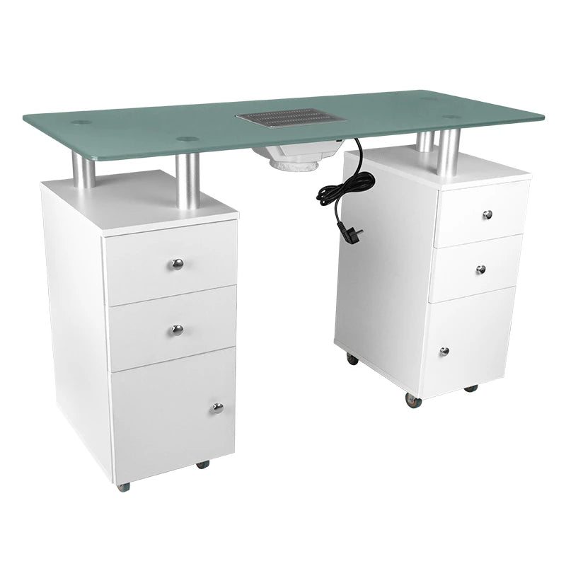 Cosmetic desk glass 317 white with an absorber