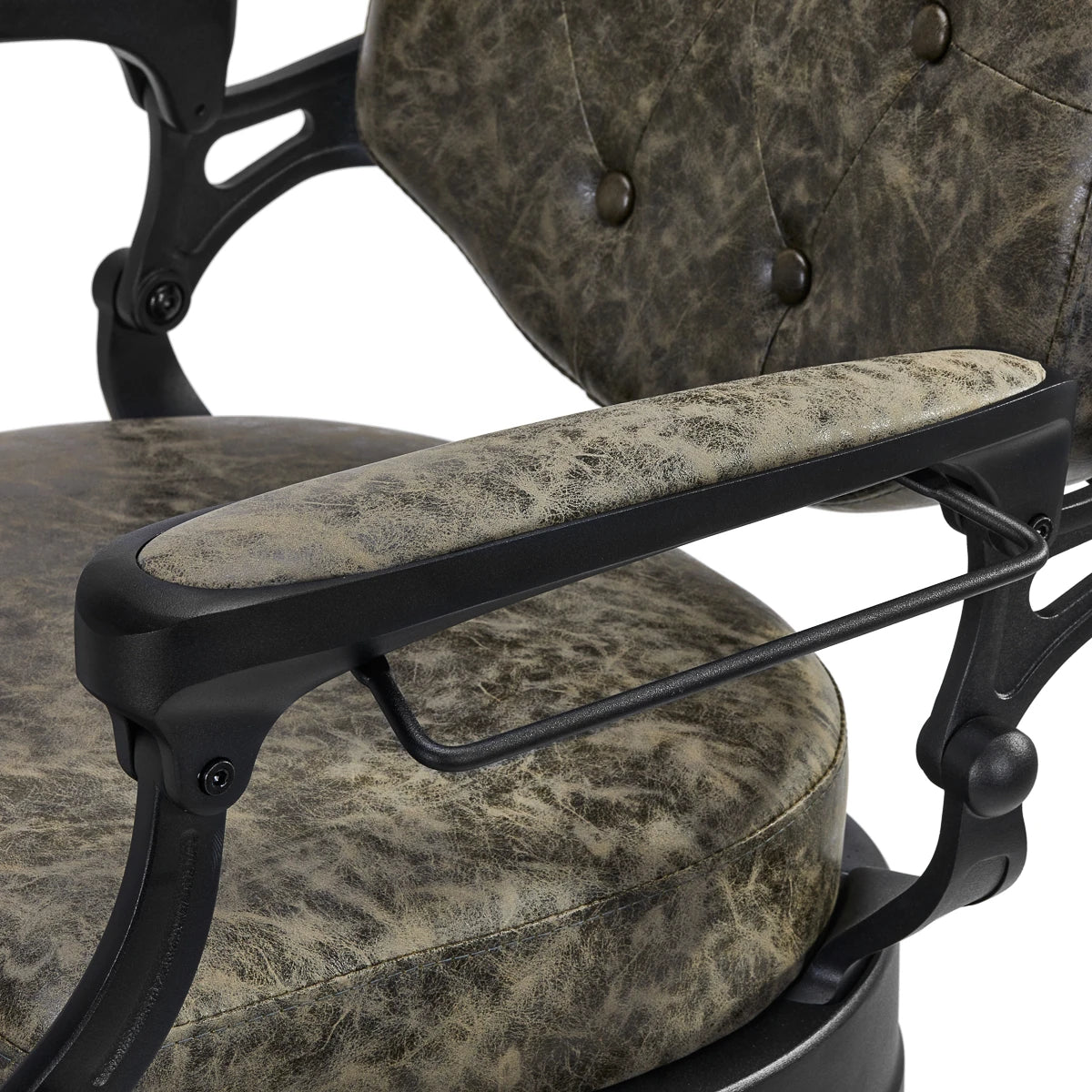 Hairdressing chair Gabbiano President Old Leather green