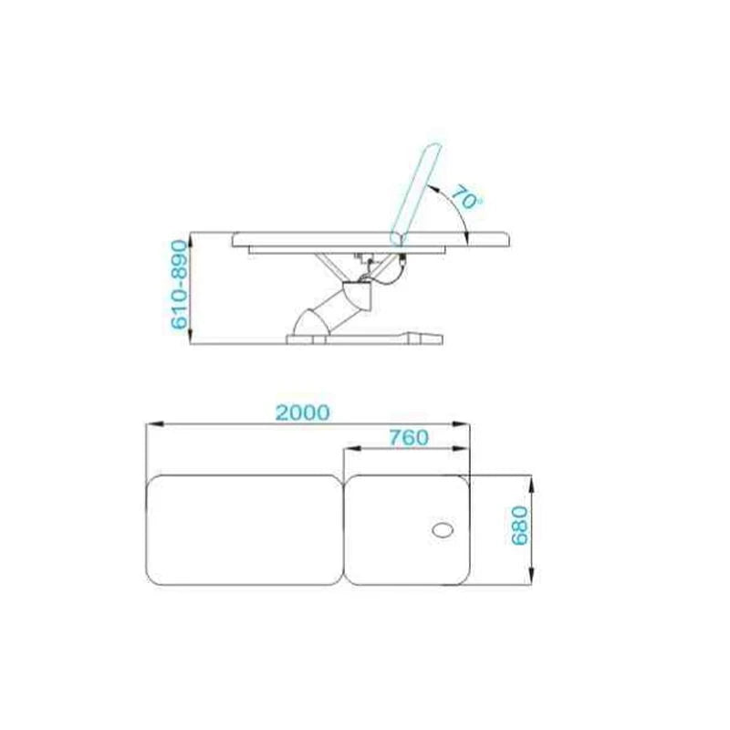 électrique lit for massage Azzurro 808 2 pot. blanc