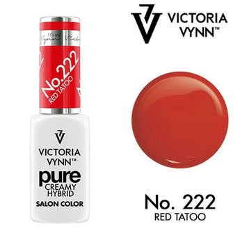 Hibridinis nagų lakas 222 Red Tattoo PURE, 8 ml