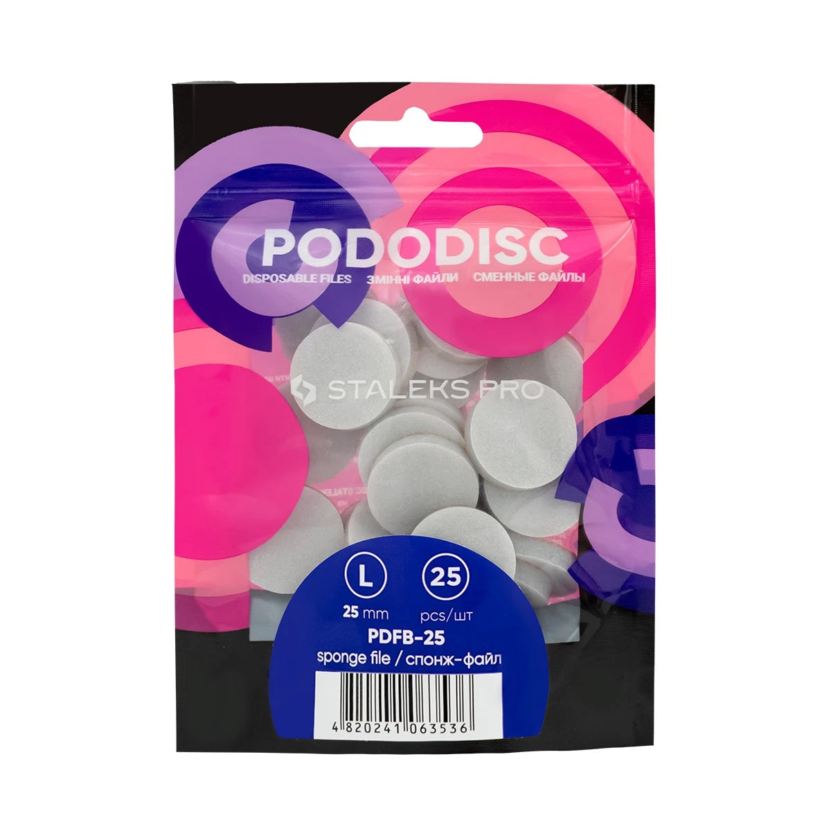 STALEKS Einweg-Feilen-Schwämme für Pododisc L EXPERT, 25 Stück