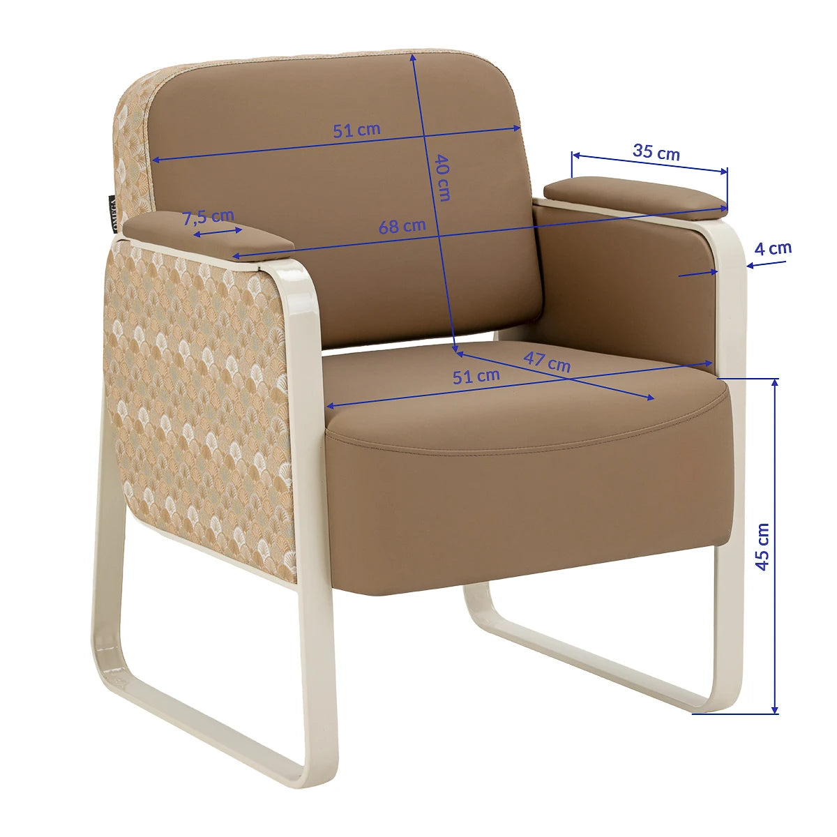 Waiting room chair Omega Grandeur light brown