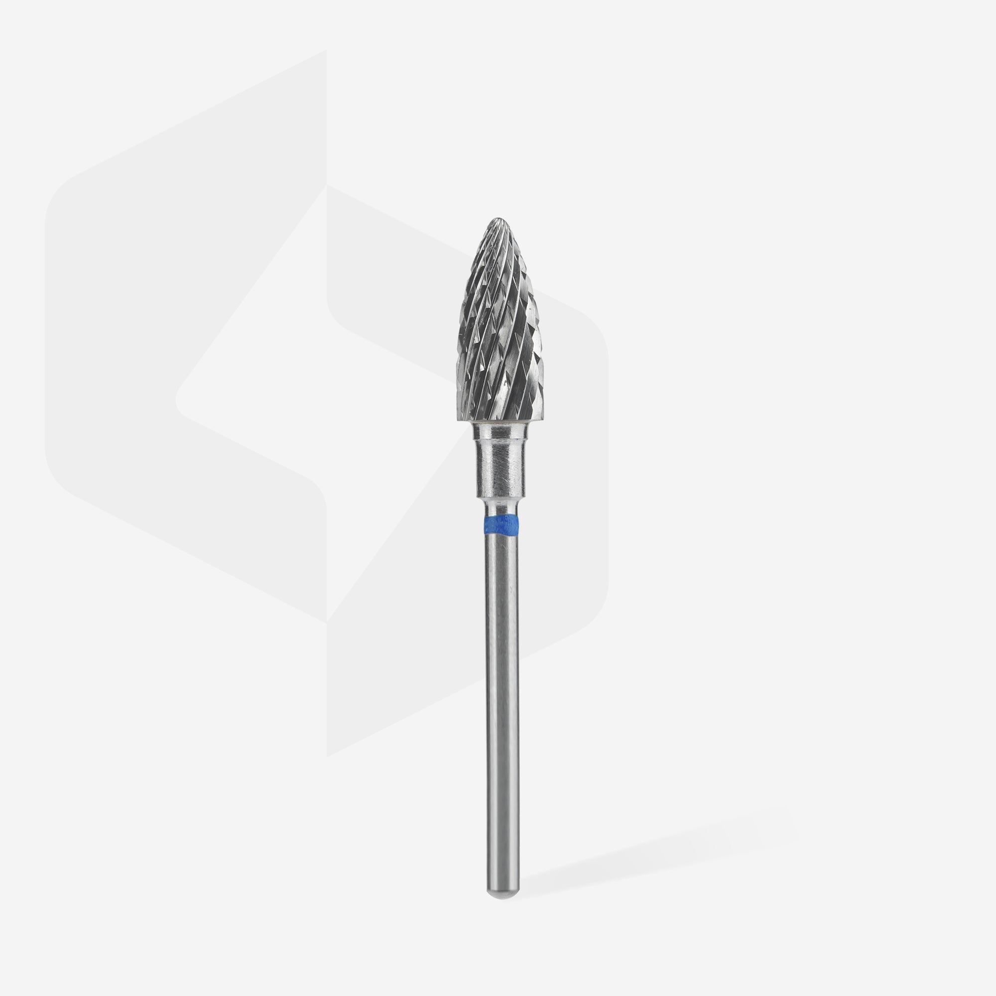 STALEKS EXPERT Carbide nail drill bit pine cone blue, head diameter 6 mm, working part 14 mm - blue / medium
