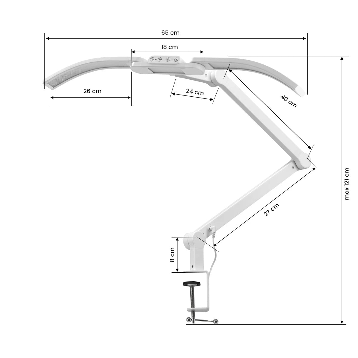 Glow manicure treatment lamp L05 bent for tabletop white