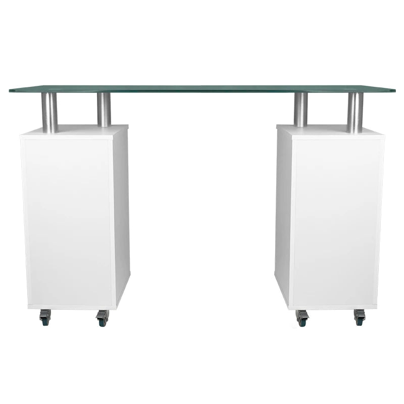 Manicure table GLASS COSMETIC,white