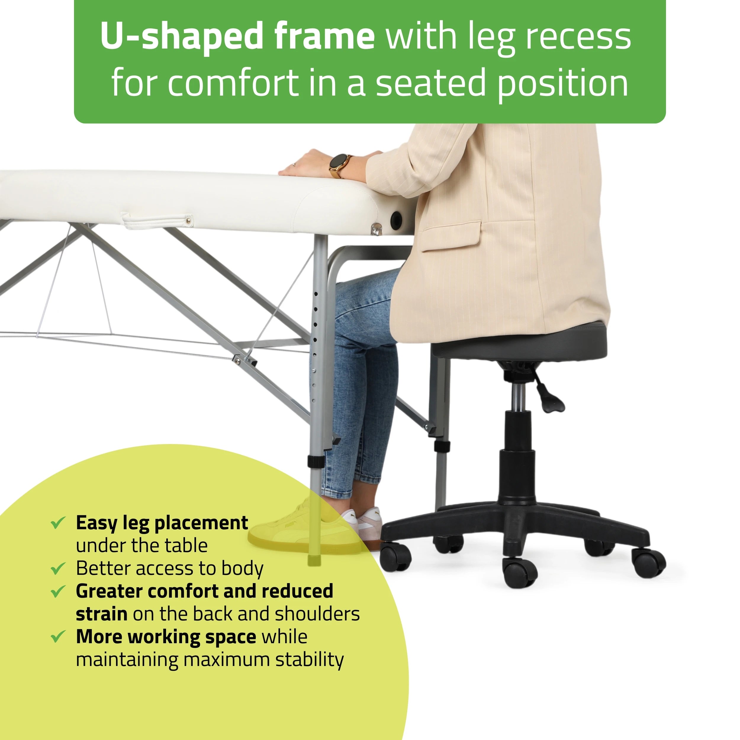 Portable massage table Vera 60 Comfy Base K501 White