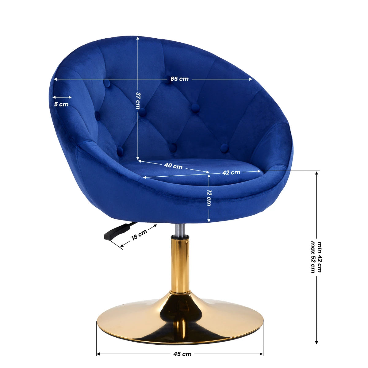 4Rico Armchair QS-BL12B bleu