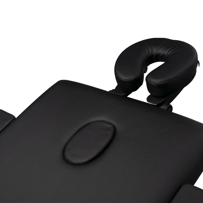 Opvouwbare massagetafel 3-delig comfort, zwart