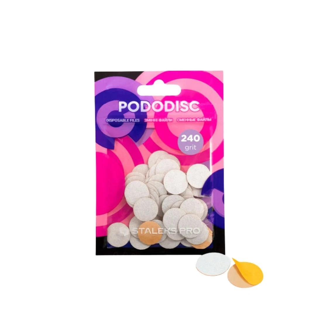 Staleks Küüneviili kleebise rull PODODISC M EXPERT, valge 180 grit (50 tk)