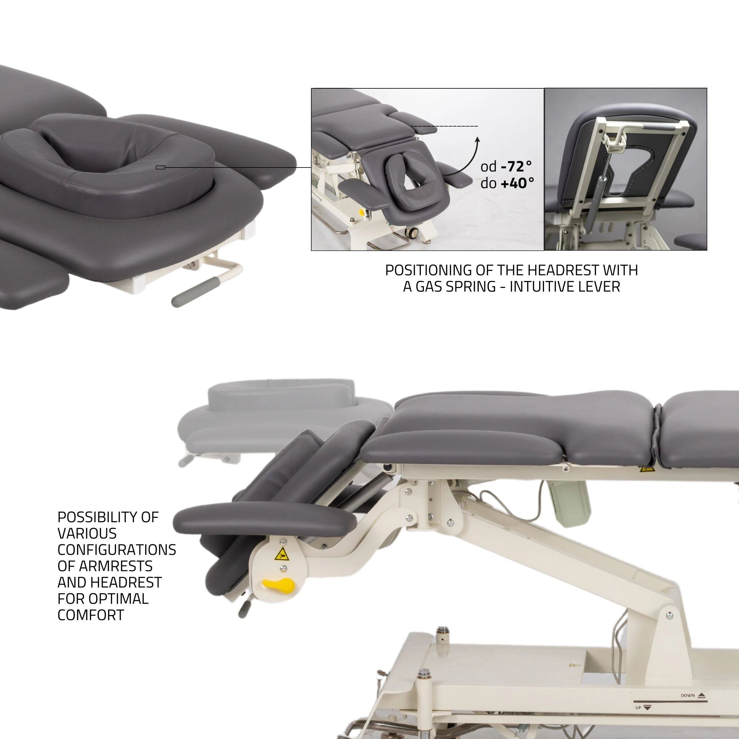 Stationary table de massage Evero X7 ERGO doux Touch K622 gris