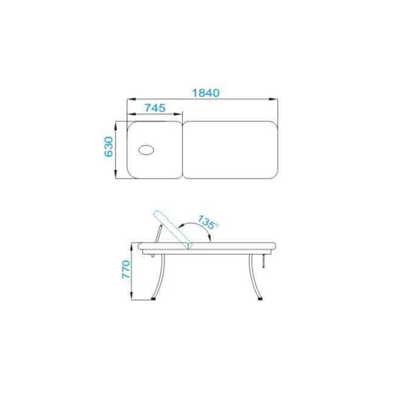 Masažo stalas Azzurro 328, balta