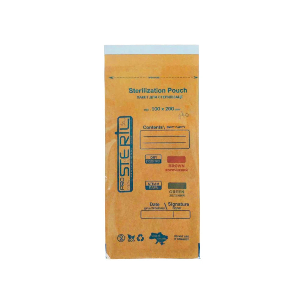 ProSteril Sterilizācijas kraft maisiņi 100x200 mm, 100 gab., brūni