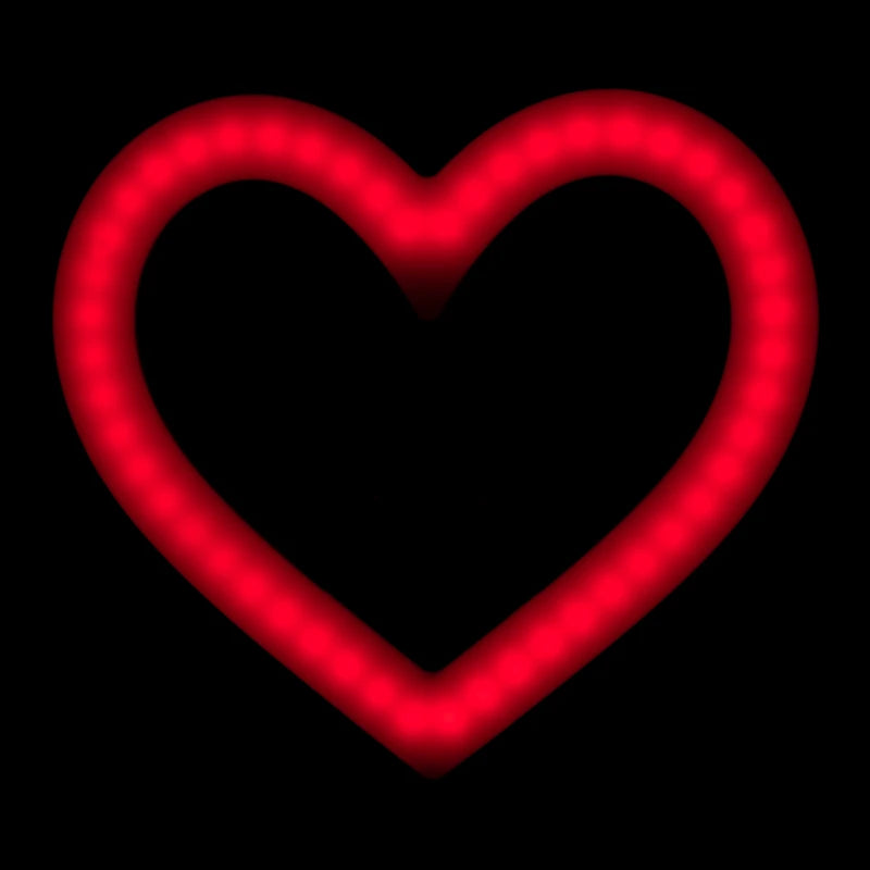 LED lamp, black, heart shaped