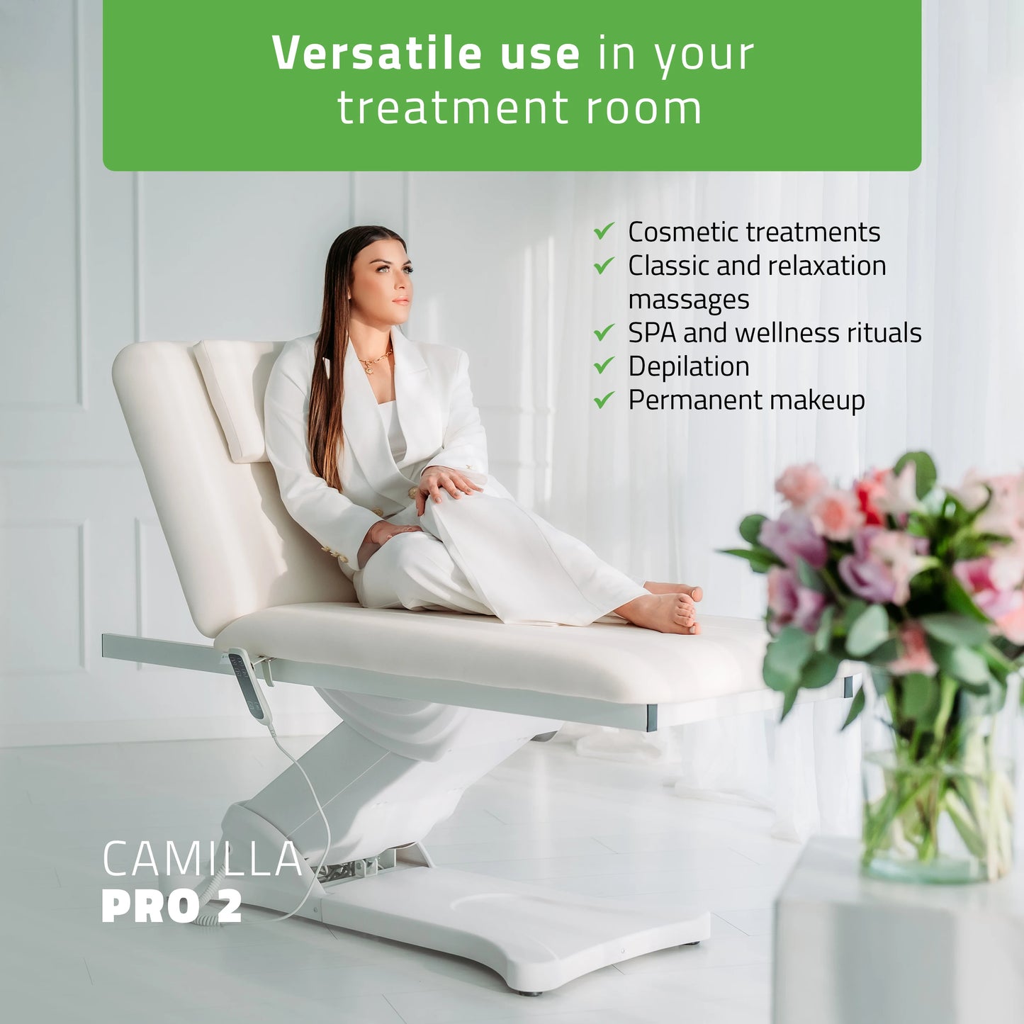 Elektrische Kosmetikliege Camilla PRO 2, Weiß