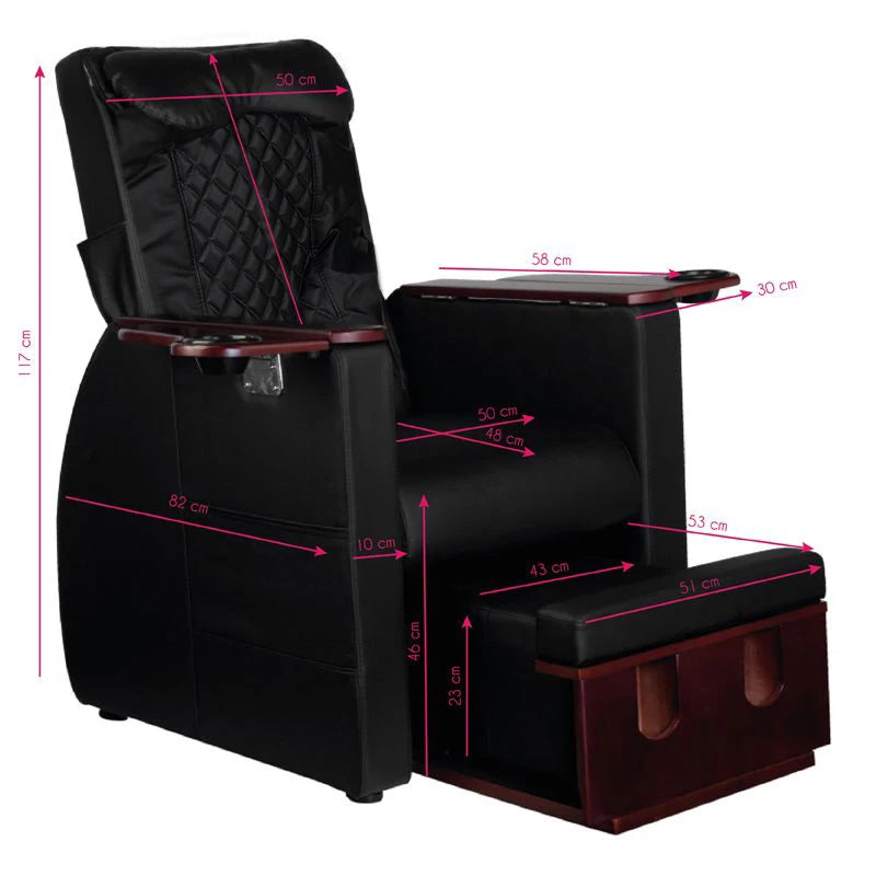 Azzurro Pedikürstuhl 101 mit Rückenmassage, Schwarz