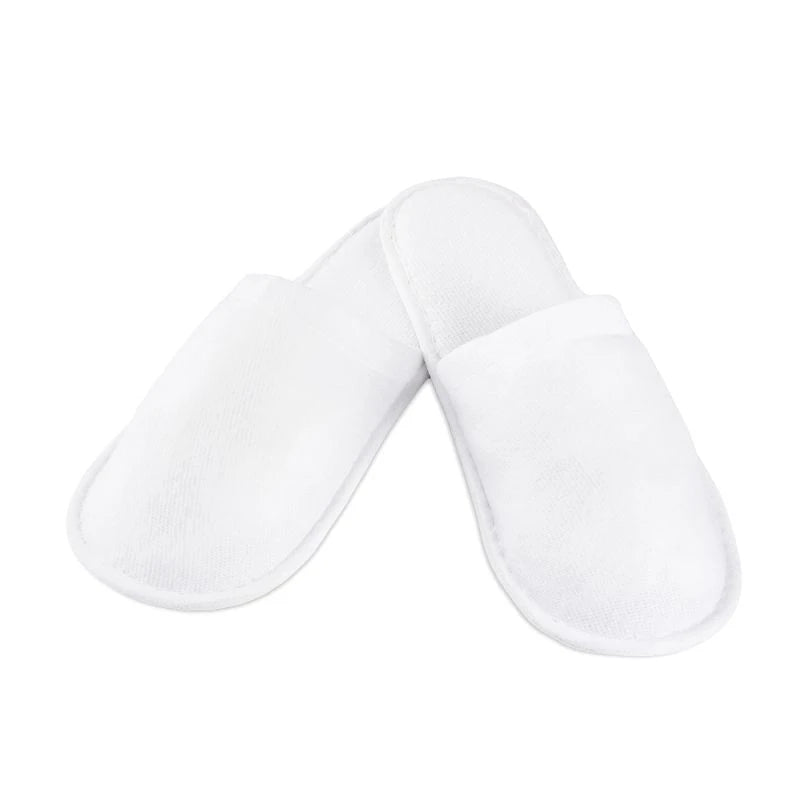 Terry slippers in white