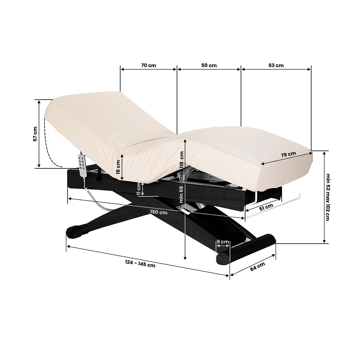 SPA lounger Sillon Siesta cream with black base