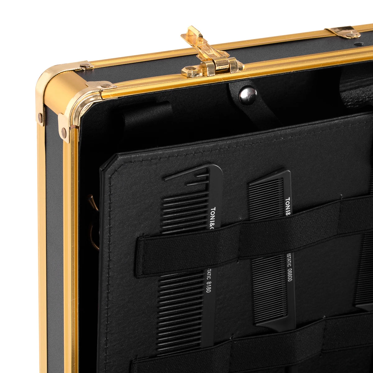 Hairdresser's case gold black