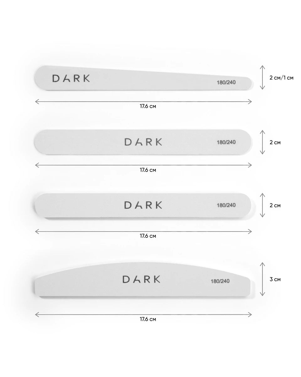 ensemble of files - oval on foam blanc, 25 pcs (180/240 grit)