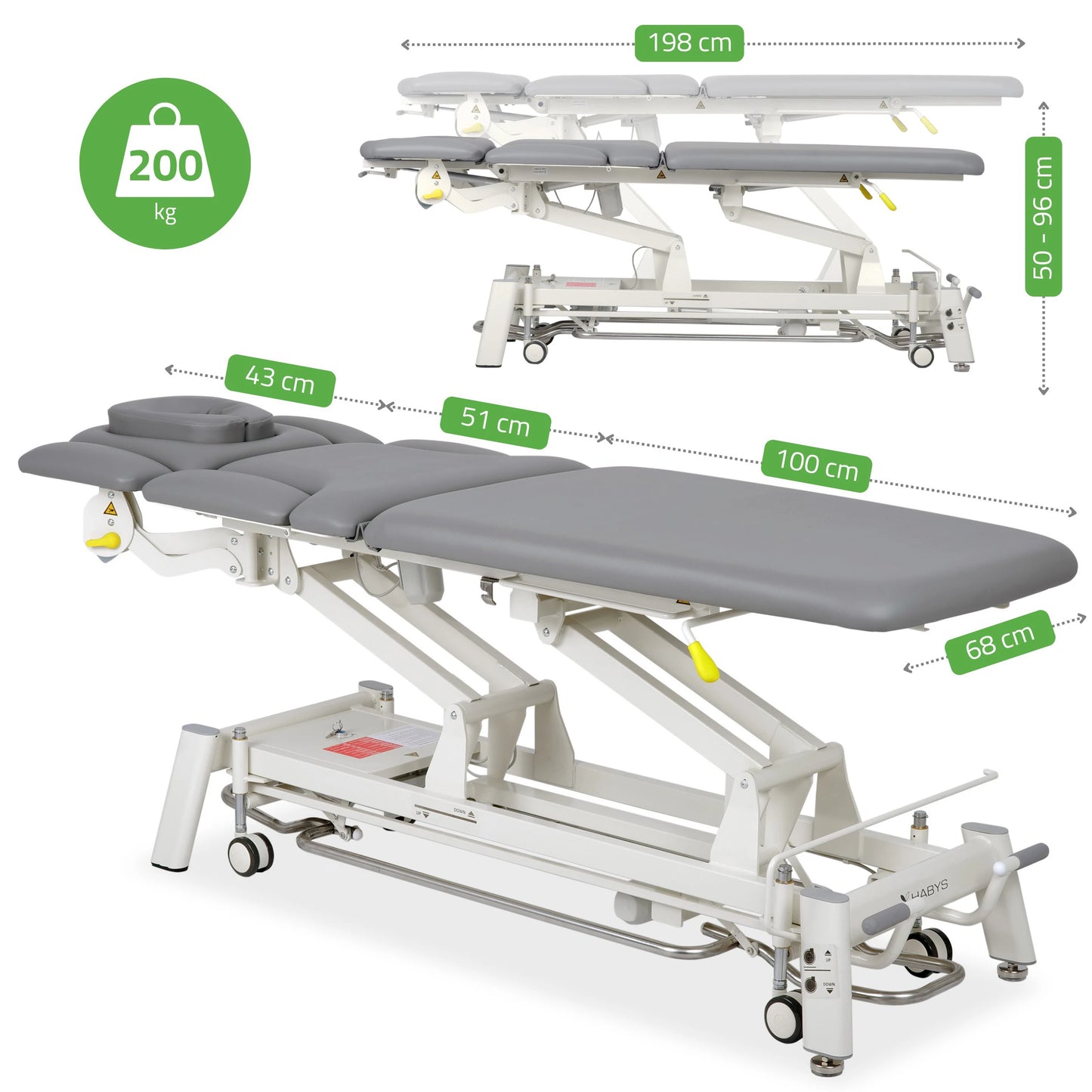Elektrické masážní a fyzioterapeutické lehátko Proxima X7 Touch Core, šedá