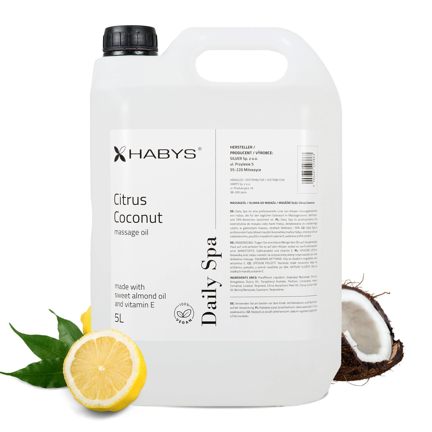 Massage oil Daily Spa Citrus coconut, HABYS 5000 ml