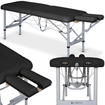 Masāžas galds Chiro Ultralux 19 Alu Vinyl Flex, K015 melns