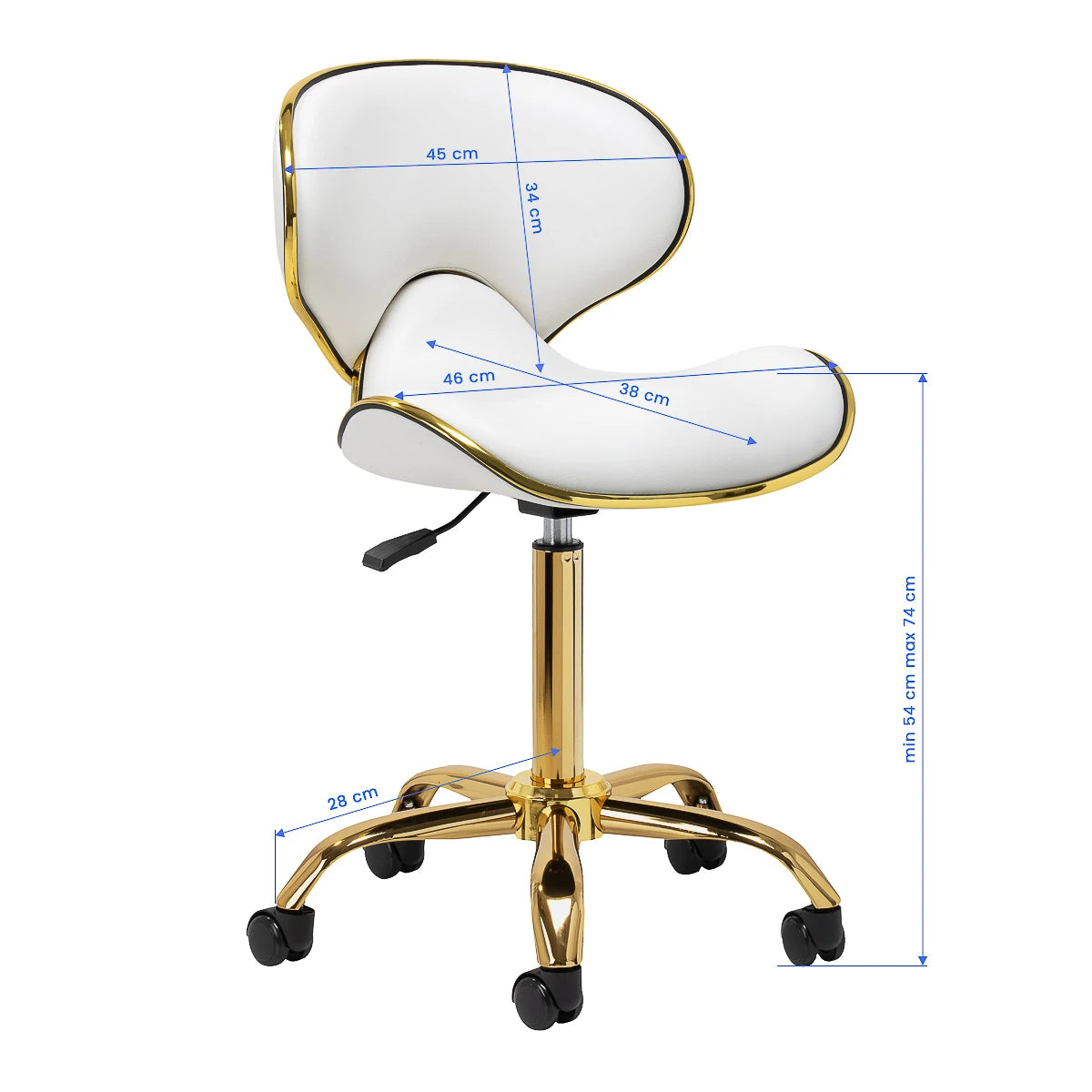 Gabbiano Kosmetikhocker Q-4599G, Weiß