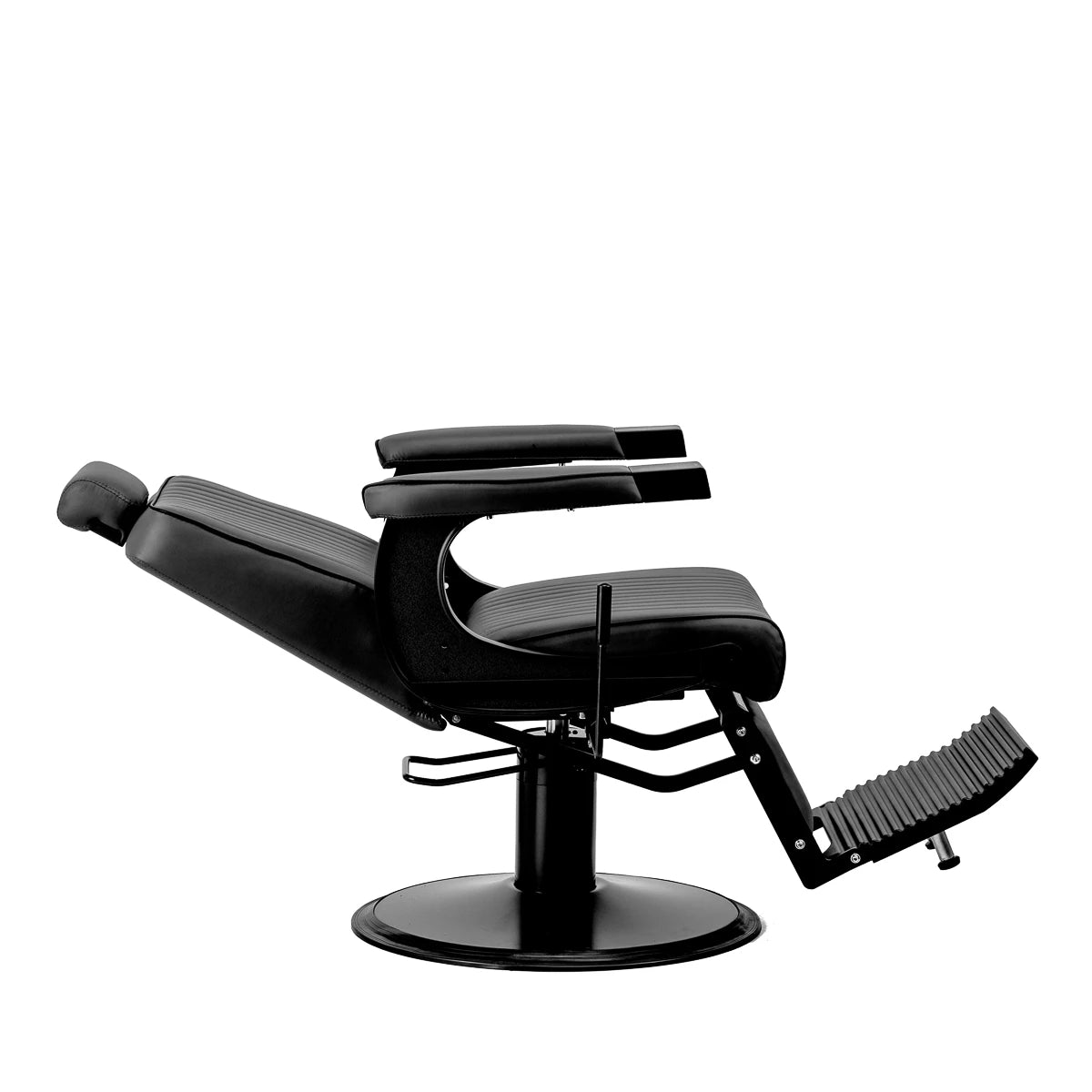 Gabbiano Visionerio Barberstuhl, Schwarz mit schwarzem Rahmen