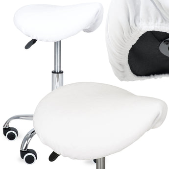 Velour cover with elastic for stool, diameter 60 cm white