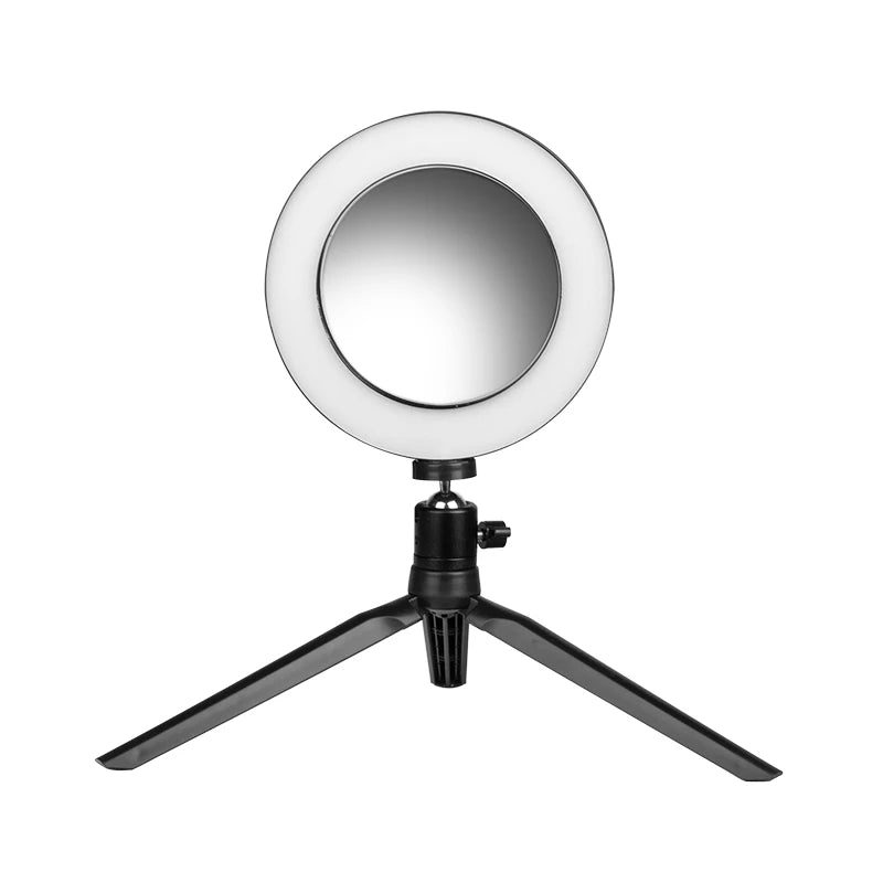 Lampe LED, mini anneau lumineux 6", with miroir and phone support