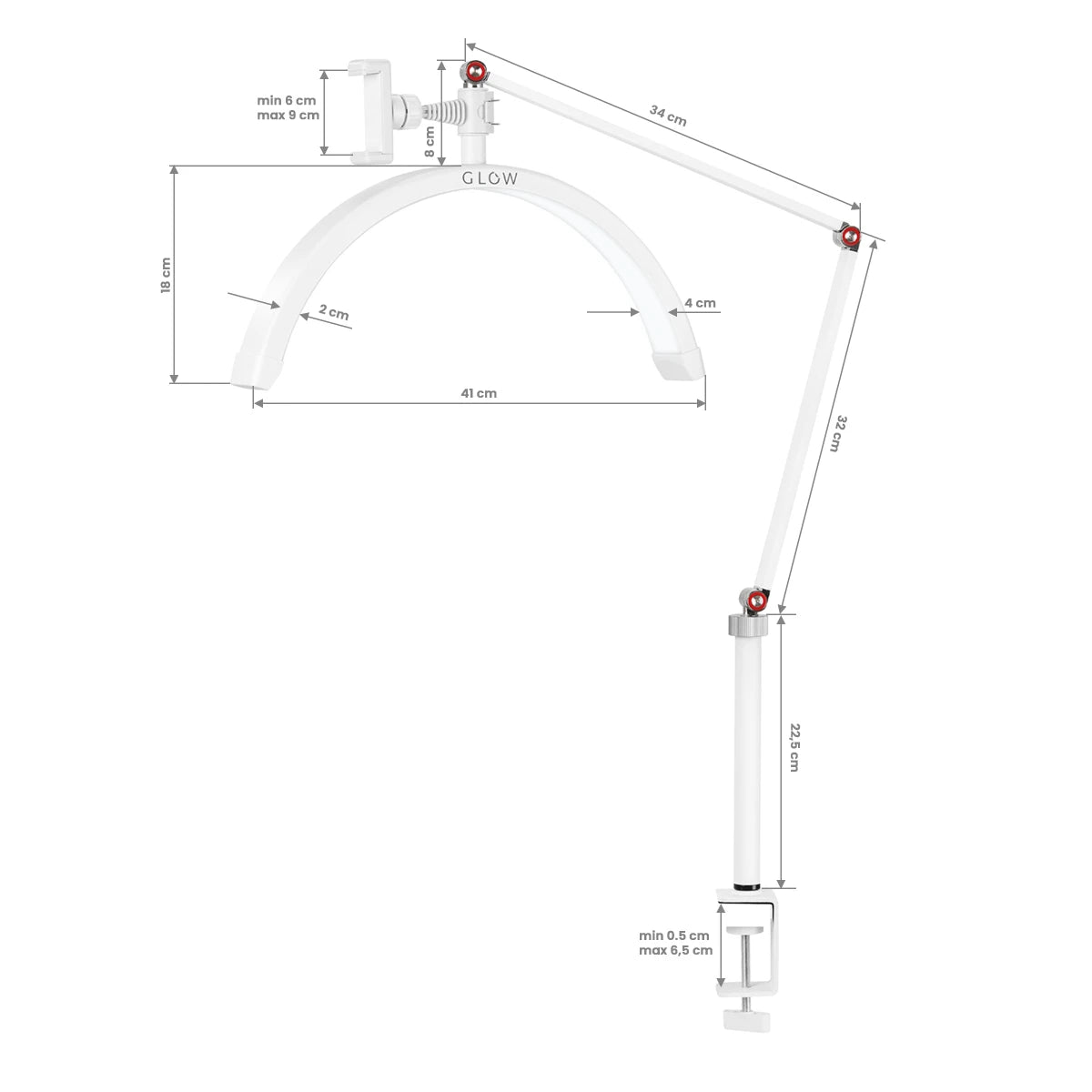 Glow MX3 treatment lamp for table top white